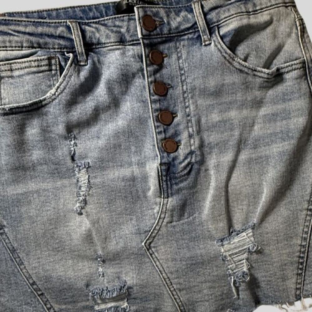 Black Label C'est Toi Distressed Denim Mini Skirt - Size Large - Picture 5 of 5